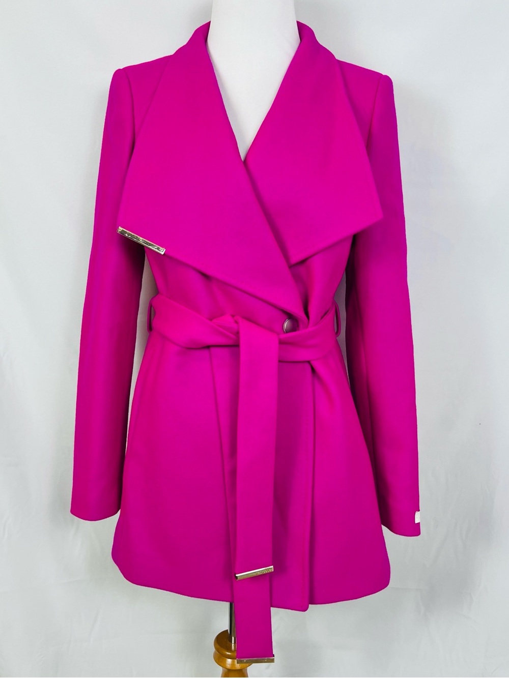 Ted Baker London Bold Fuchsia Wrap Trench Coat with Tie Belt